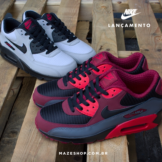 nike air max 90 lea feminino vinho